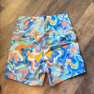 Fleo Blue and Orange Swirl Shorts